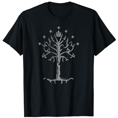 New Line Cinema Tree of Gondor Camiseta Hombre Unisex-Adultos S Manga Corta Black Sólido Clásico