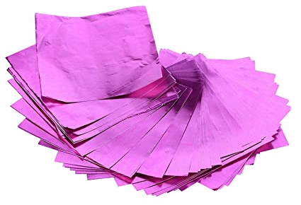 Foil Paper Wrapper Schokoladenpapier Aluminiumfolie Schokoladen Verpackung Papier 100 Stück 8cm x 8cm Schokolade Alufolie für Verpackung Party, Weihnachten Zubehör, DIY Süßigkeiten