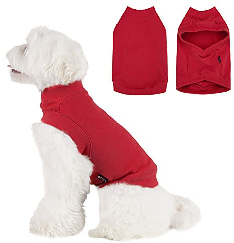 Dociote Hund Pullover - weiche und warm T-Shirt Winter Hundebekleidung Katzenpullover aus Fleece für kleine mittelgroße Hunde Katzen Rot XL