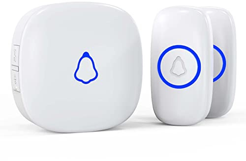 SECRUI Wireless Doorbell, Waterproof Door Bell Ringer Wireless 1000ft Range, 2 Remote Buttons Different Tones, 58 Chimes 5 Volume Levels LED Flash, Door Bells & Chimes for Home/Classroom/Office