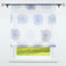 CORLIF Küche Raffrollo mit Tunnelzug Bändchenrollo Voile Gardinen Transparent Vorhänge Kreis-Motiven Modern Blau BxH 60x140cm 1 Stück