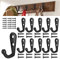 Bateya 30 ganchos de pared para colgar en la pared, ganchos negros para llaves gancho de metal retro para puerta colgador individual para la parte trasera de la puerta