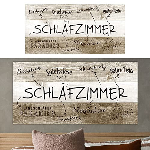 Cepewa Plankenschild Schlafzimmer Wandbild Shabby Chic Schlafzimmerregeln Sprüche Schlafzimmer Paar (1 x Plankenschild Schlafzimmer)