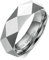 Musihy Modeschmuck Ringe, Verlobungsring Herren Wolfram Ring 6MM Rautenoberfläche Ringband Silber Ringgröße 6