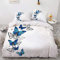 Luowei Schmetterling Bettwäsche 135x200cm 4 Teilig Blau Weiß Butterfly Muster Bettbezug Set Microfaser Wendebettwäsche mit Reißverschluss und 2 Kissenbezüge 80 x 80 cm