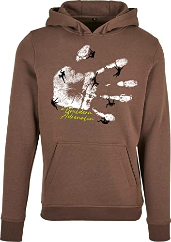 Kapuzenpullover für Herren : Bouldern Adrenalin - Kletter Kleidung Zubehör - Hoodie Outdoor Ausrüstung - Geschenk Pullover (Brown L)
