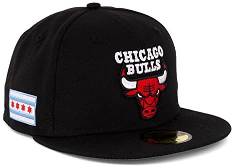 New Era Cap 59FIFTY Herren Basecap NFL NBA MLB Limited Edition (Chicago Bulls Black V1, 7 5/8)