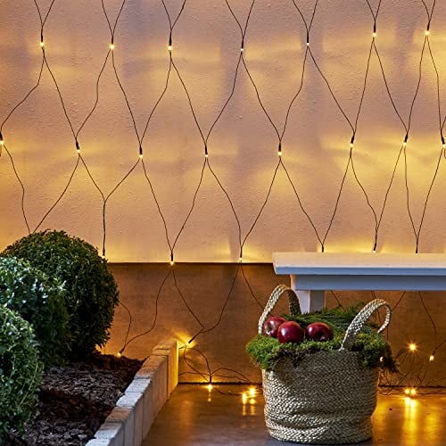 MARELIDA LED Lichternetz - GOLDEN LED Serie - 200 ultra warmweiße LED - 3m x 3m - schwarzes Kabel - für Außen