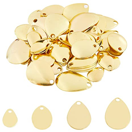 SUPERFINDINGS Über 56 Stück Spinnerköder Löffel Rigs Golden Fishing Flattie Attractor Spinnerblätter 4 Größen Teardrop Spinner Spoons Tackle Für Die Herstellung Harter Köder
