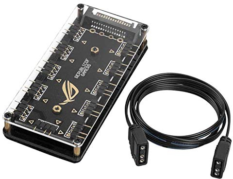 Skyverty 5V 3Pin RGB LED Splitter 10-Port Hub mit 50CM 3Pin VerläNgerung Kabel, Perfekt für Viele RGB