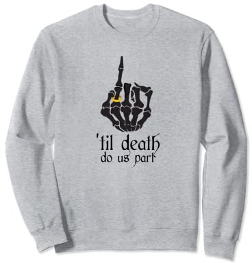 Bague de fiançailles en forme de tête de mort et roses gothique Sweatshirt