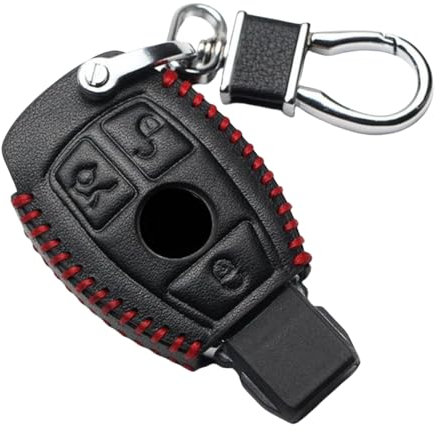 OTMIK Étui de protection en cuir pour clé de voiture avec 3 boutons pour Mercedes Benz CLS CLA GL R SLK AMG A B C S Class