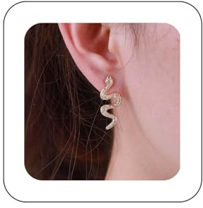 Yienate Punk Schlange Tropfen Ohrring Gold Winzige Schlange Ohrstecker Vintage Schlange Baumeln Ohrring Gothic Erklärung Tier Kobra Tropfen Ohrringe Schmuck Für Frauen Mädchen