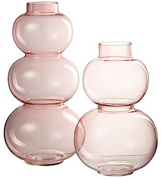 J-Line Vase Boule Verre Rose Large