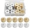 10 Stücke Metall Würfel Sets, Aluminium/Kupfer Würfel, Sechsseitige Würfel-Spiel-Würfel-Würfel, Standard D6 runder Winkel, 15mm (Gold, Silber)