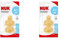 NUK First Choice+ Latex-Trinksauger, für ein natürliches Trinkgefühl, kiefergerechte Form, Größe 2, ab 6-18 Monate, M für Milch, 2 Stück (2er Pack)