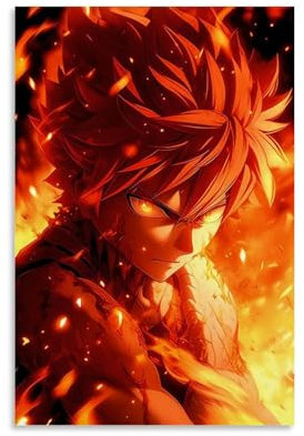 KHAMEO Fairy Tail Anime Poste (34) Leinwandbild Deko Malerei Leinwand Wandbilder und Kunstdruck Modern Deko Poster für Familienschlafzimmer 30x45cm