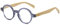 Lanomi Retro Lesebrille Rund Damen Herren Lesehilfe Klein Vintage Holz Bügel Sehhilfe Ohne Blaulichtfilter Brille mit Sehstärke Grau 2.0