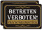 Privatgrundstück Betreten Verboten Schilder 30 x 20 cm Zutritt Verboten Schilder Metall Aluminium Betreten Und Befahren Verboten Schilder, 2 Stück