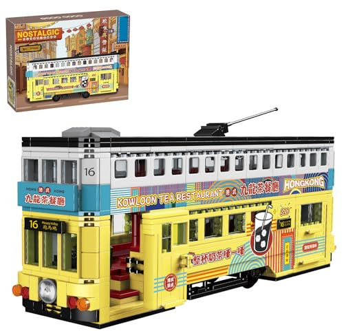 Hallisun Bus Baustein Set, City Doppeldeckerbus Baustein Modellset, Doppeldecker Spielzeug-Bus, Fahrzeug-Spielset für Erwachsene, Mädchen und Jungen ab 8 Jahren, Ideas Bauset Geschenk, 860 Stück