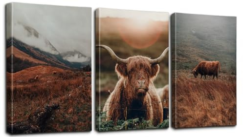 Sungeek 3 Teilig Leinwandbilder mit Holzrahme, Leinwanddruck Bilder 30 x 40 cm, Moderne Wandbilder Kunstdruck Wand Dekoration für Home Wohnzimmer Schlafzimmer Esszimmer Büro (Jak)