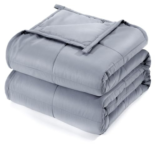 Lofus Gewichtete Decke für Erwachsene, 6,8 kg, 203,2 x 221 cm, King-Size-Größe, atmungsaktiv, für alle Jahreszeiten, schwere Decken, weiche Mikrofaser mit hochwertigen Glasperlen zum Schlafen, Grau