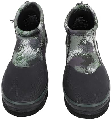 RiToEasysports Zapatos de Pesca con Suela de Fieltro, Botas de Pesca en Roca Verdes OD, Ligeras, Transpirables, de Neopreno, Evitan Resbalones, Clavos de Acero para Hombres y Mujeres (tamaño 10)