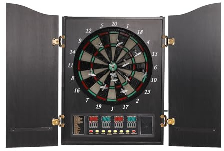 Donened – elektronisk darttavla med 12 pilar, 88 darthuvuden, LED-indikator, klassisk darttavla för fester och spelkvällar (svart, 102 x 62 cm)