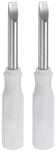 sourcing map 2Pcs SL3.0 Mini Slotted Screwdriver 3mm Magnetic Flat Head 45mm Length for Small Appliances Repairs, White