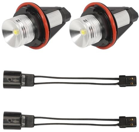 Anlseiod 2x Halo Marker Ring 6000k 10 W für BMW E39 E53 E60 E61 E63 E64 E65 E66 E87 Ring Flutlicht Dekorative Beleuchtungskomponenten für Autoscheinwerfer Weiß