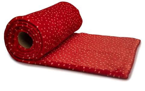 Plüsch bilateral gedruckte, Punkte, 50 x 160 cm (Rot)