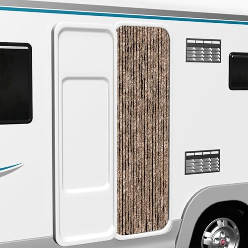 Gecheer Rideau Anti-Insectes Beige et Marron Foncé - Porte et Caravane - Silencieux et Facile à Nettoyer