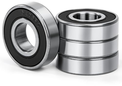 4 Stück 6206-2RS Kugellager 30x62x16mm Doppelt Geschützte Rillenkugellager Chromstahl und Vorgeschmiert, 6206RS Kugellager mit Doppeldichtung, für DIY, Drehbänke, Motoren, 3D-Drucker