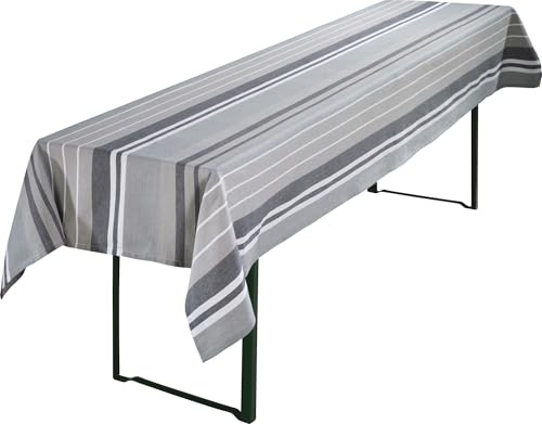 REDBEST Biertisch-Tischdecke Baumwolle grau Größe 90x260 cm