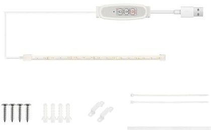Gigicial LED Wachsen leichte Streifen, Wachstum von Leuchten für Innenpflanzen Vollspektrum 3000k 4 dimmbare Werte mit 24 -Stunden -Zyklus Smart Timing USB -Stecker (30 cm 1 Streifen)
