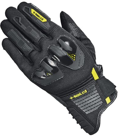 Held Sambia 2 Motorrad-Handschuh Herren Schwarz Lang 9 | Adventure Motorrad-Handschuhe – CE zertifiziert – Knöchelprotektor – Belüftetes Obermaterial