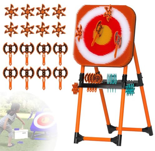 Throw Target Game Set, 2-in-1 Axe Throw & Lawn Dart Combo,Backyard Game Set,for Yard Games,Carnival Games