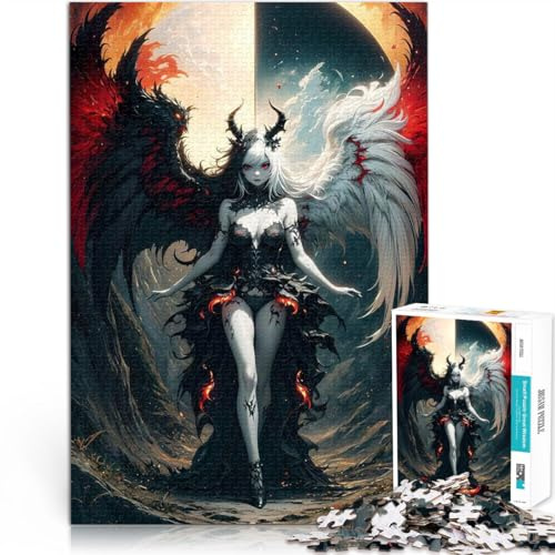Spielzeug für die ganze Familie Gotischer Engel und Teufel Puzzle für Teenager 1000 Teile 38x52cm Geburtstagsgeschenke Geeignet ab 14 Jahren