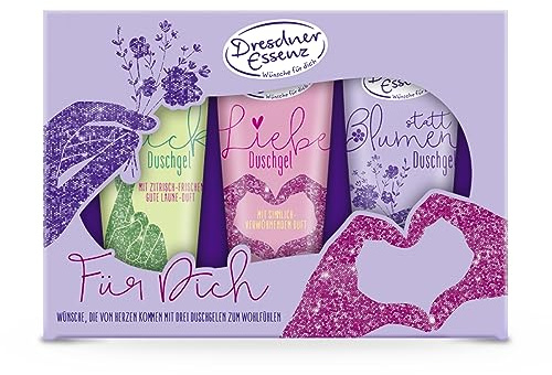 Dresdner Essenz Geschenkset “Für Dich” | Wohltuendes Duschgel - Unisex - Vegan - 3 x 75ml