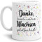 Tassendruck Erzieher-Tasse mit Spruch Danke, DASS du Uns beim Wachsen geholfen hast - Kindergarten/Abschied/Geschenk-Idee/Dankeschön/Kita/Weiß