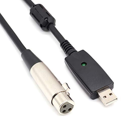 USB Microphone Cable by SiYear, 3 Pin XLR Female to USB Male Converter Cable Studio Connector Cords Adapter for Instruments Recording Karaoke Singing etc (3Meters)