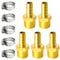 Tailonz Pneumatic Brass Hose Barb Fitting -3/8 Inch Barb to 1/2 Inch Male NPT Adapter（5Pack）