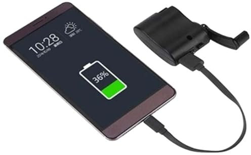Dynamo pour Samsung Galaxy S4 Mini Smartphone Chargeur USB Batterie Manivelle Secours (Noir)