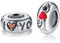 LOVANS 2 PCS Silber 925 Charms Stopper für Armband I love You Gummi Clips Stopper mit Herz Spacer Stopper für DIY Pandora Armbänder