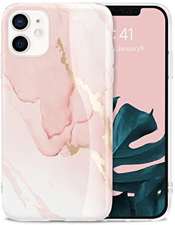Togestar Marmor Hülle für iPhone 11 6.1, [Verblasst Nicht] MoonRiver Series Ultra Dünn Silikon Handyhülle, Flexibel Schutzhülle Marble Case, Pink