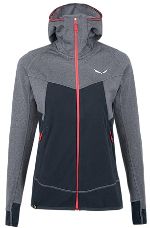 Salewa Puez Hybrid Polarite Hooded Fleece, Felpa Donna, Multicolore (Navy Blazer Melange/6080), XS