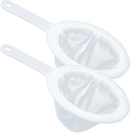 Lebensmittelfiltersieb, 100 und 200 Mesh Nylon Lebensmittelqualität Filternetz, Saftsieb mit Griff für Sesampaste, Babynahrung, Saft, Tee, Tofu, Mehl, Sojamilch, Honig, Milch
