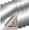 4 Pieces Self Adhesive Acrylic Mirror Sheet, Flexible Non Glass Wall Sticky Tiles for Home Decor, 4 x 6 Inches