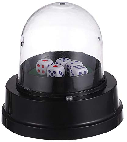 Toddmomy Dice Box Dice Games Automatic Dice Cup Electric Dice Roller Dice Automatic Roller Cup with 5 Dices for KTV Pub Bar Party Game Accessories Dice Box Big Dice