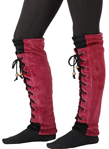 PUREWONDER Damen Stulpen Beinstulpen Beinwärmer Modell Nr. 28 Rot